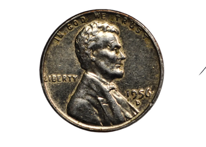 1956-D Lincoln One Cent Post Mintage Plated - Lincoln Wheat Penny Unique Color Post Mint Plating
