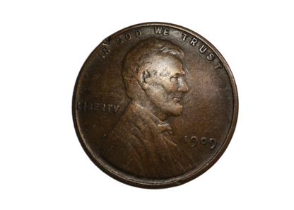 1909 Lincoln One Cent Domed Coinage - Unique Pressed Domed Lincoln One Cent 1909
