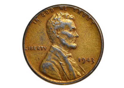 1943 Steel Lincoln Penny Post Mintage Plated - Unique Colored Lincoln Steel Penny