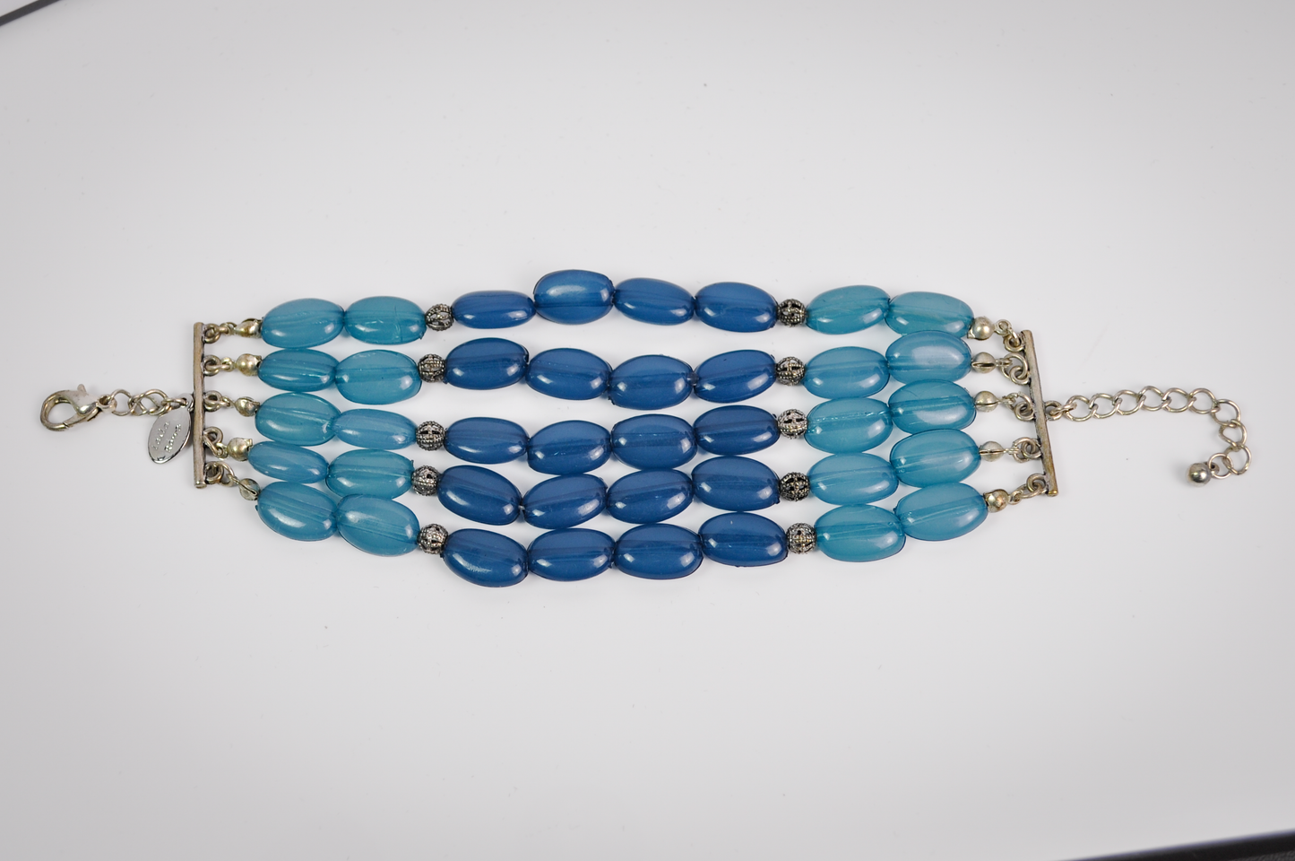 Vintage Multi-strand Beaded Statement Cuff Bracelet Laila Rowe - Laila Rowe Costume Jewelry 5 Stranded Bracelet