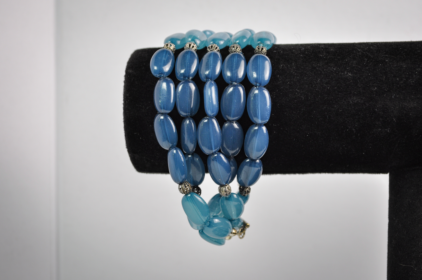 Vintage Multi-strand Beaded Statement Cuff Bracelet Laila Rowe - Laila Rowe Costume Jewelry 5 Stranded Bracelet