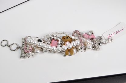 Betsey Johnson Teddy Bear Charm Bracelet - Chunky Teddy Bear Betsey Johnson Bracelet