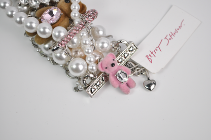 Betsey Johnson Teddy Bear Charm Bracelet - Chunky Teddy Bear Betsey Johnson Bracelet