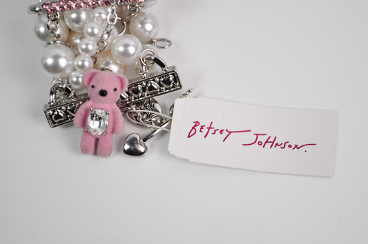 Betsey Johnson Teddy Bear Charm Bracelet - Chunky Teddy Bear Betsey Johnson Bracelet