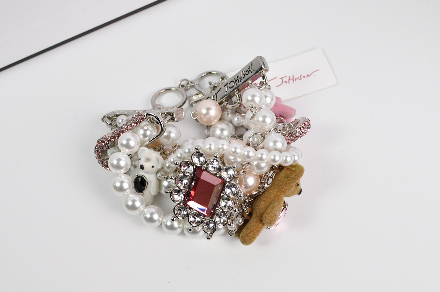Betsey Johnson Teddy Bear Charm Bracelet - Chunky Teddy Bear Betsey Johnson Bracelet