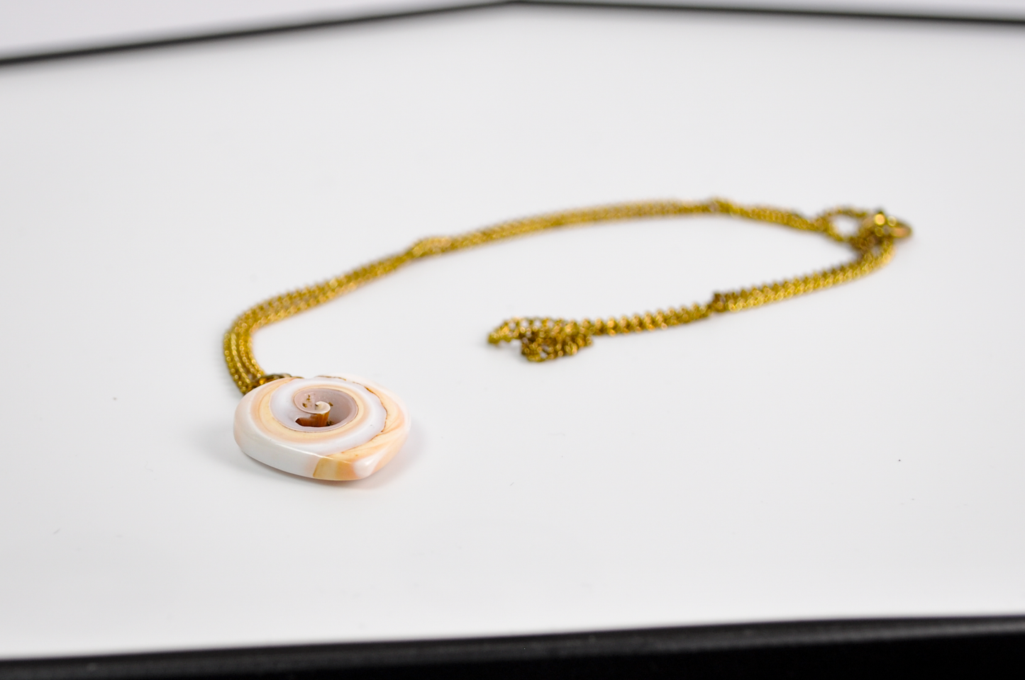 Dainty Gold-Toned Shell Heart Necklace - Adorable Heart Shell Beach Necklace
