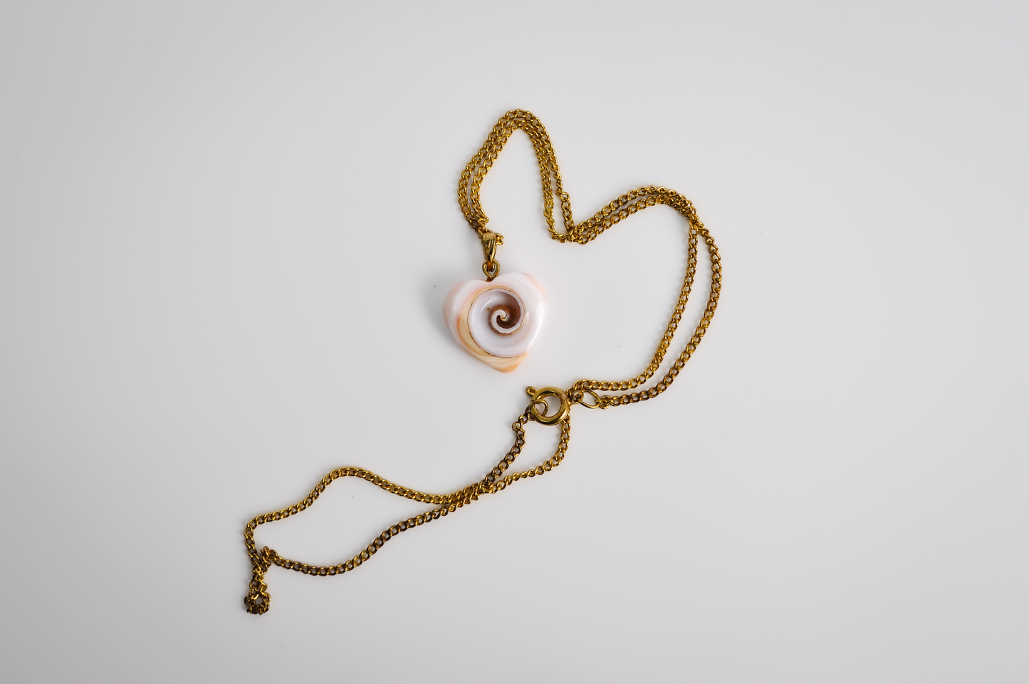 Dainty Gold-Toned Shell Heart Necklace - Adorable Heart Shell Beach Necklace