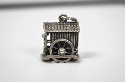 Vintage Beau Sterling Movable Charm Water Mill - Sterling Silver Bracelet Charm Old Mill
