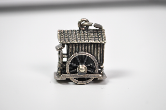 Vintage Beau Sterling Movable Charm Water Mill - Sterling Silver Bracelet Charm Old Mill