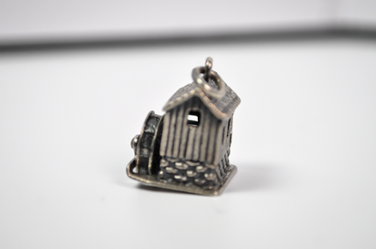 Vintage Beau Sterling Movable Charm Water Mill - Sterling Silver Bracelet Charm Old Mill