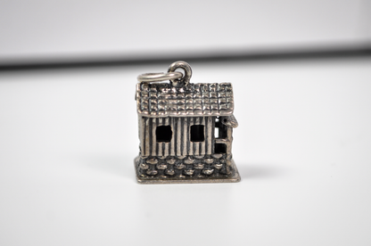 Vintage Beau Sterling Movable Charm Water Mill - Sterling Silver Bracelet Charm Old Mill