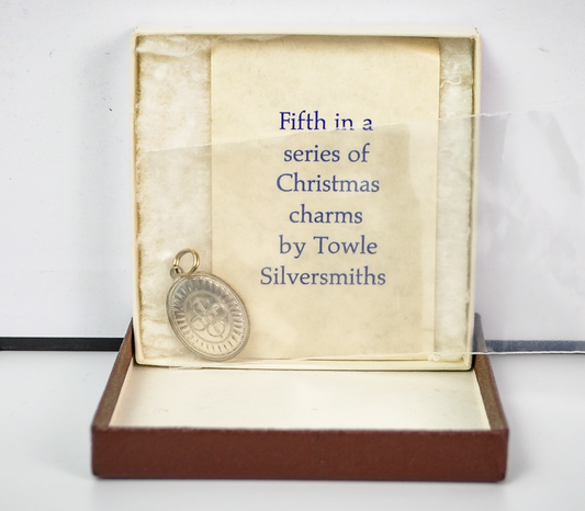 Vintage Towle Silversmiths Charm Fifth Day of Christmas - Five Golden Rings Vintage Towle Silversmiths Charm