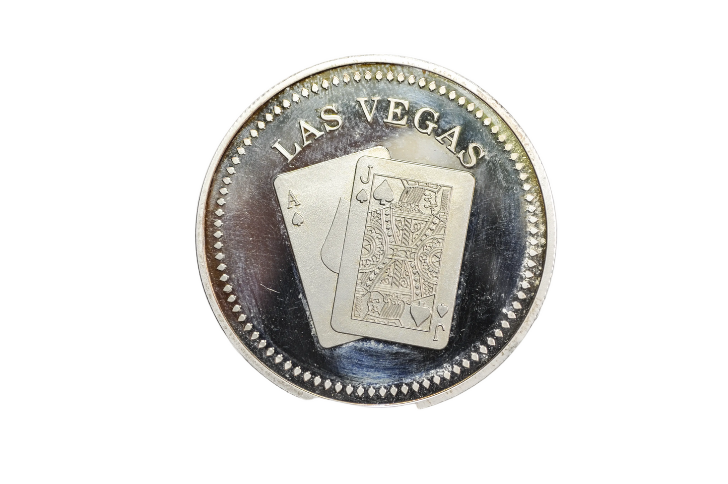 Vintage Sterling Silver Las Vegas Welcome Sign Souvenir Medallion - Las Vegas Commemorative Silver Coin