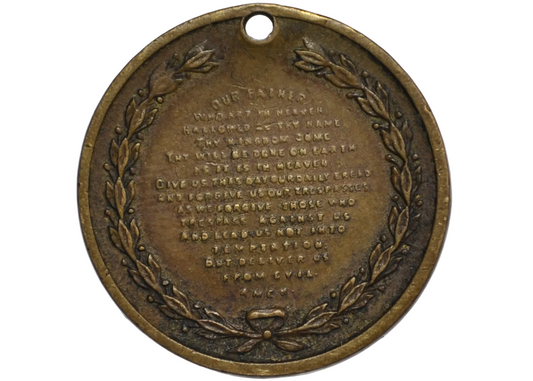 1909 Mardi Gras New Orleans Coin: Jester & Lord's Prayer - 1909 New Orleans Mardi Gras Token Pendant