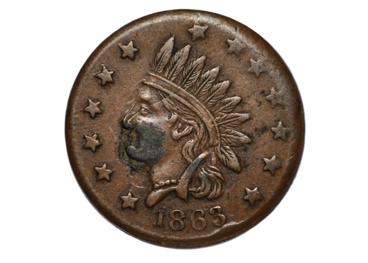 1863 Civil War Token Charles Doscher Not One Cent - Not One Cent Vintage Merchant Token