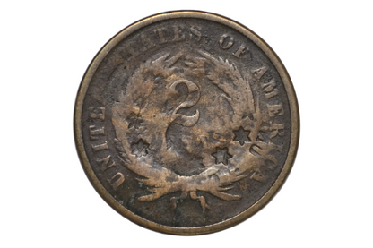 1867 US Two-Cent Piece Unique Counterstamped Stars & Letters - 1867 2 Cent Coin with Vintage Counterstamp Star & Letter Markings