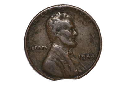 1944 Curved Clipped Planchet Error Penny - Planchet Clip Curved Clipped Lincoln Penny 1944