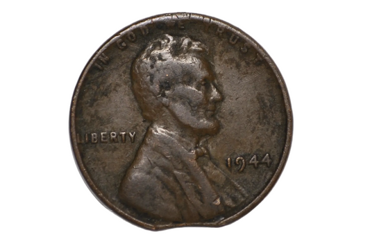 1944 Curved Clipped Planchet Error Penny - Planchet Clip Curved Clipped Lincoln Penny 1944