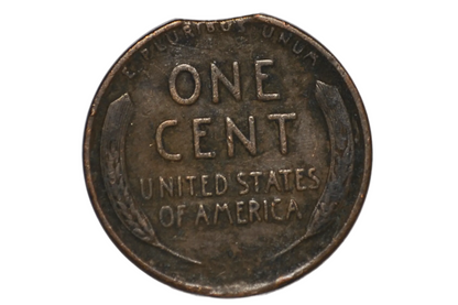 1944 Curved Clipped Planchet Error Penny - Planchet Clip Curved Clipped Lincoln Penny 1944