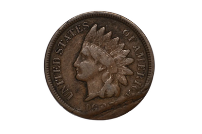 1907 Indian Head Deep Gouge Displaced Date Damage - Indian Head Error Penny Incuse Gouge
