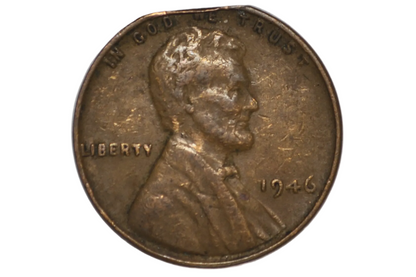 1946 Straight Clipped Planchet Error Penny - Unique Planchet Clip Straight Clipped Lincoln Penny 1946