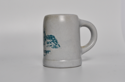 Vintage Würzburger Light Beer Mini Ceramic Stein Mug Castle Scene - German Light Beer Miniature Stoneware Shot Mug