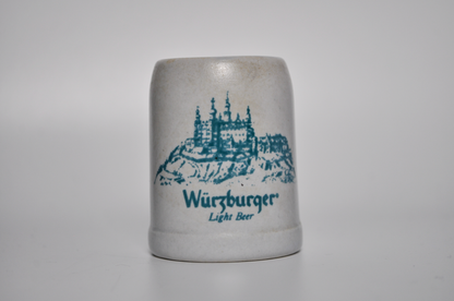 Vintage Würzburger Light Beer Mini Ceramic Stein Mug Castle Scene - German Light Beer Miniature Stoneware Shot Mug