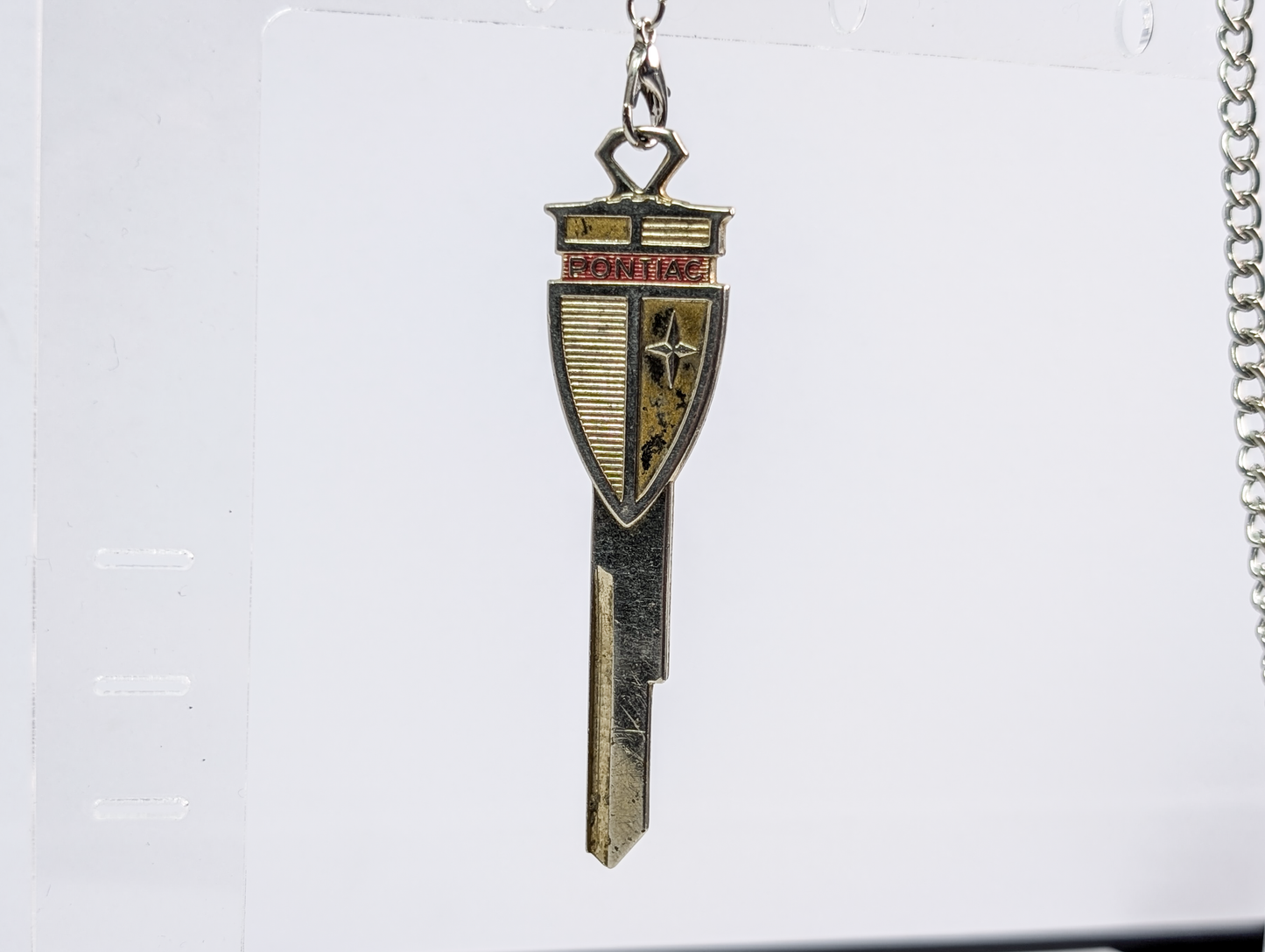 Vintage Pontiac Crest Key Blank - Classic Pontiac Gold Crest Car Key