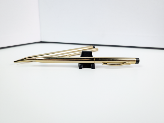 Vintage Cross Gold-Toned Writing Instrument Lot Of 3 - 2 Pens & 1 Pencil - Vintage Cross Slim Gold Writing Set (3 Pieces)
