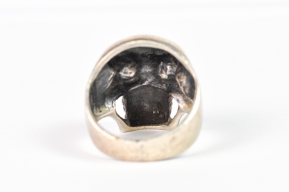 Vintage Sterling Silver Skull Ring Gothic Skeletonized Statement Size 9 - 925 Solid Sterling Silver Skull Ring Size 9 Grinning Skeleton
