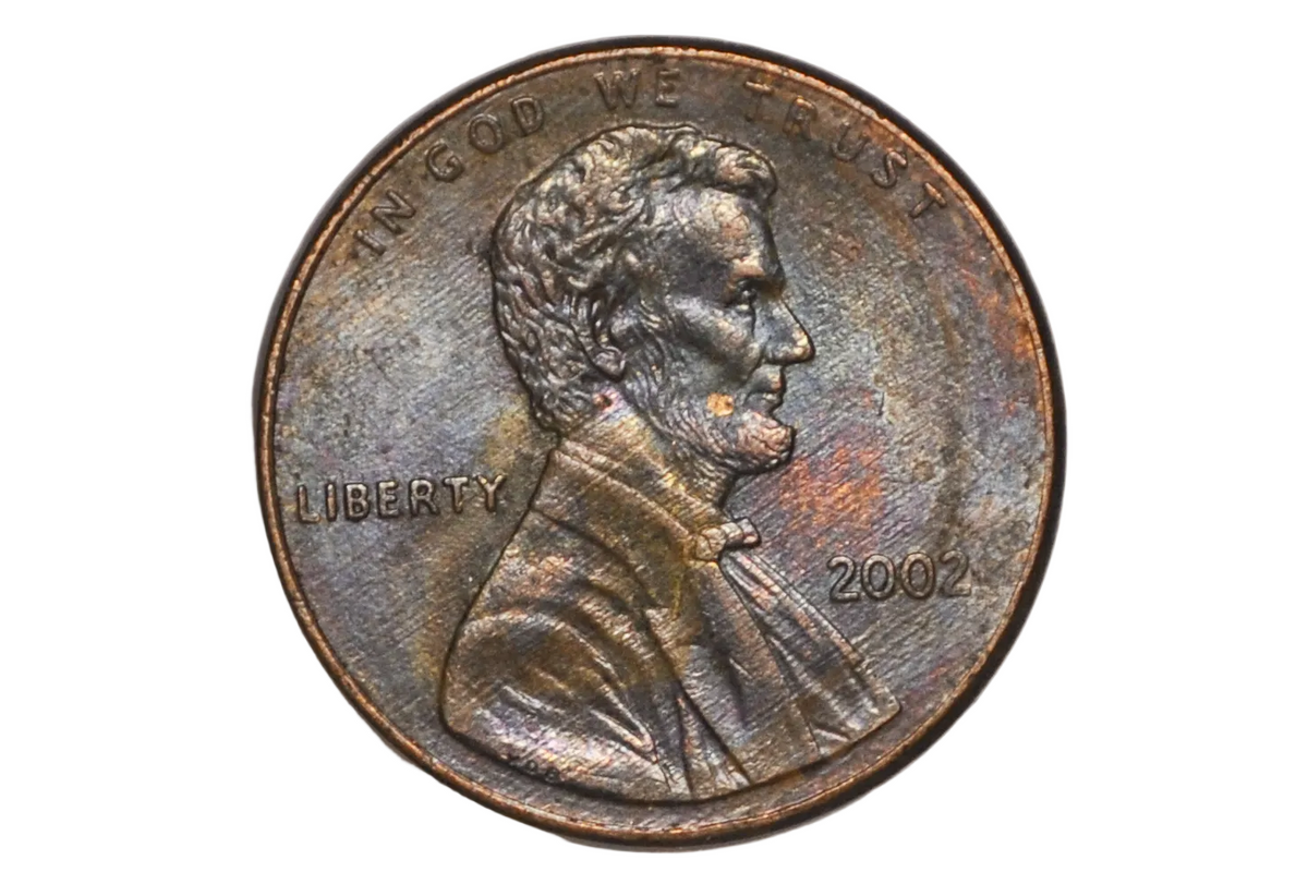 2002 Unique Lincoln Oxidized Penny - United States One Cent Lincoln Oxidized Penny 2002