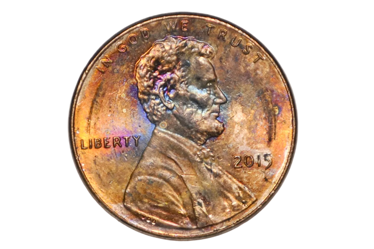 2015 Unique Lincoln Oxidized Penny - United States One Cent Lincoln Oxidized Penny 2015