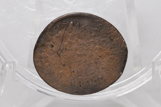 1897 Elongated/Flattened Indian Head Penny - Vintage Elongated Indian Head Penny Cent 1897