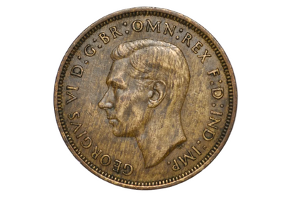 1946 Great Britain One Penny Attractive Wood Grain Alloy Mix Toning - Error Penny Stunning Great Britain Penny "Woody"