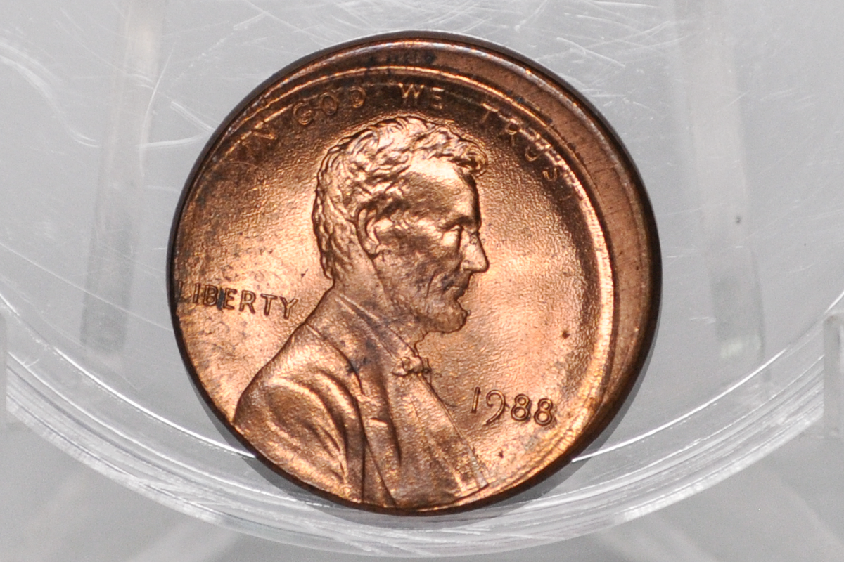 Error Penny 1988 12% Off Center Strike - 12% Off-Center Lincoln Penny Strike Error Rare Coin