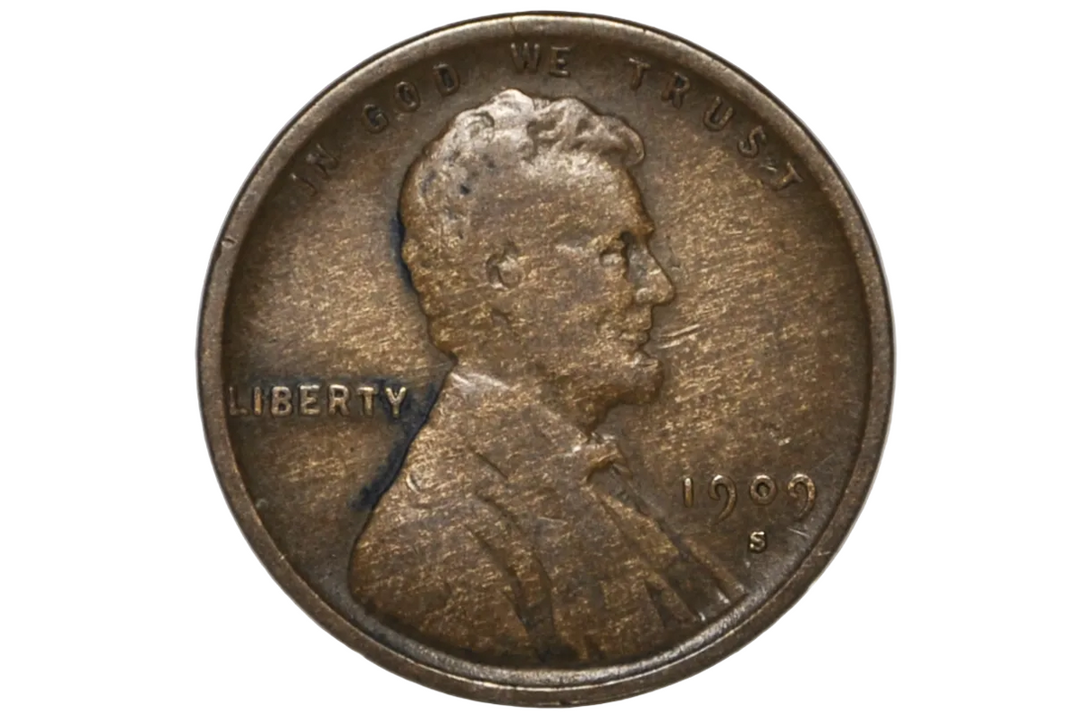 1909-S VDB Lincoln Wheat Penny - VF, Strong Reverse Details - The Key Date - 1909S VDB Wheat Cent