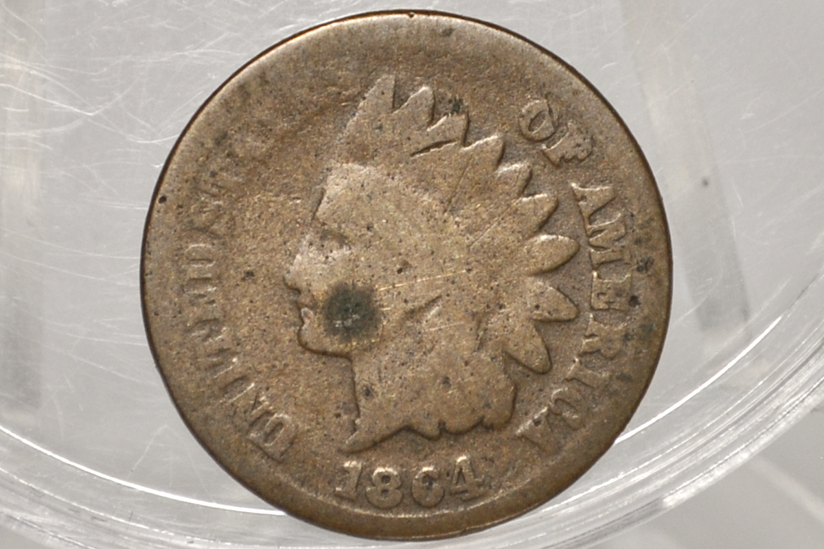 1864-L Indian Head Penny Bronze - Low Grade / Filler Coin - 1864 L Cent - Bronze Variety L