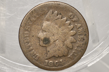 1864-L Indian Head Penny Bronze - Low Grade / Filler Coin - 1864 L Cent - Bronze Variety L