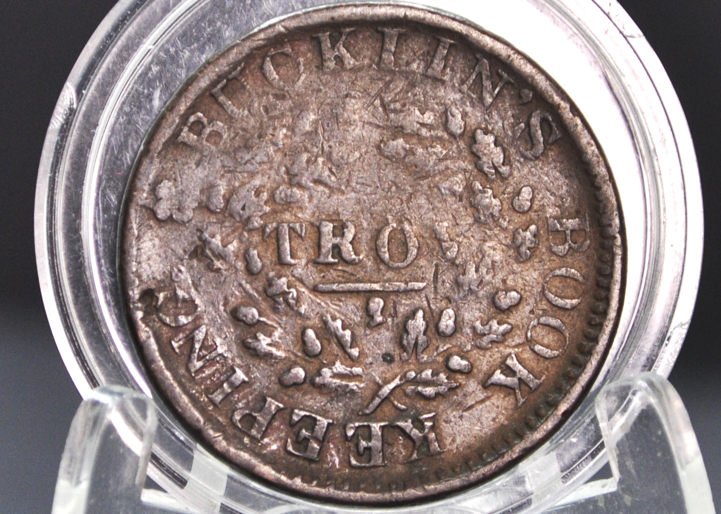 1835 Hard Times Token Store Card - Troy New York Bucklins Book Keeping - Amazing Piece of History