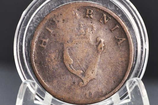 1805 Irish Halfpenny - Cláirseach Design (Celtic Harp) - Awesome Piece of History!
