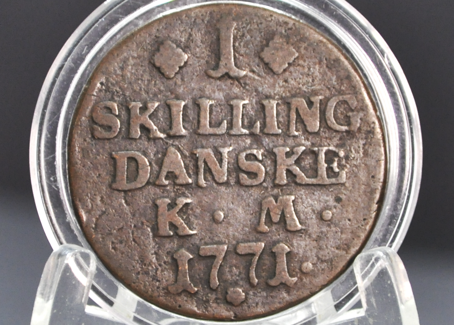 1771 Danish Skilling - Great Condition - 1700s Denmark 1 Skilling Coin Danske One Skilling