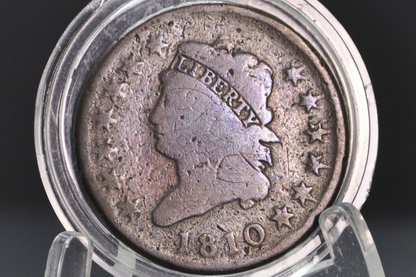 1810 Large Cent - G Details (Good) - Rare, Great Type Coin - US Large Cent 1810 One Cent US - Great Type Coin