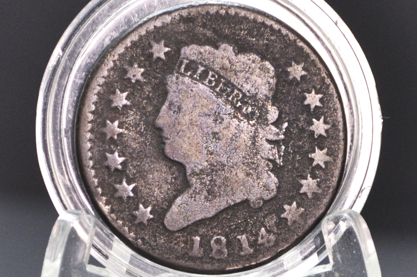 1814 Capped Bust Large Cent - G+ Details - Great Type Coin - US Large Cent 1814 One Cent US - Great Type Coin