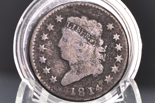 1814 Capped Bust Large Cent - G+ Details - Great Type Coin - US Large Cent 1814 One Cent US - Great Type Coin