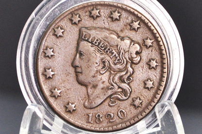 1820 Matron Head Large Cent Small Date - Choose by Grade, Condition - 1820 Liberty Head Cent - 1820 US One Cent - Matron Head 1816 to 1835