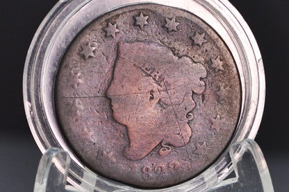 1823 Large Cent - 1823/2 Variety - AG, Very Rare Date - 1823 US 1 Cent 1823 Large Cent - Matron Head 1816 to 1835