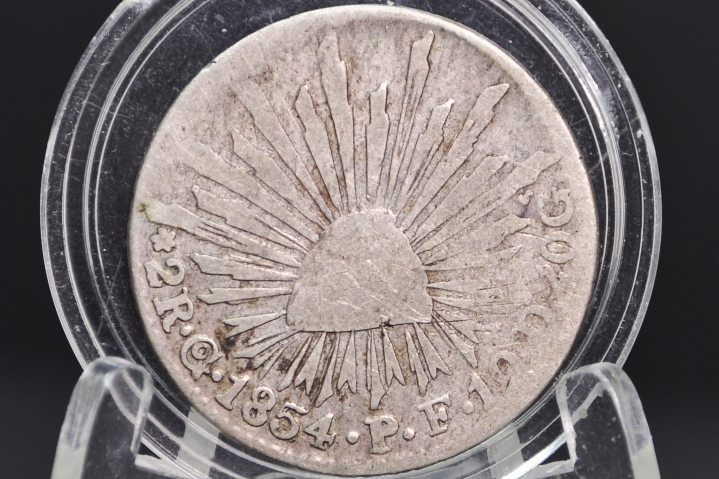 1854 Mexico Silver 2 Reales Go - Great Condition - Mexican Two Reales 1854 Silver Mexican Coin, 90% Silver