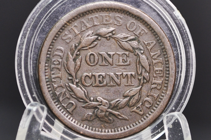 Scarce 1843 Braided Hair Large Cent, Mature Head Large Letter Variety - XF - Head of 1844, Large Letter 1843 US Cent