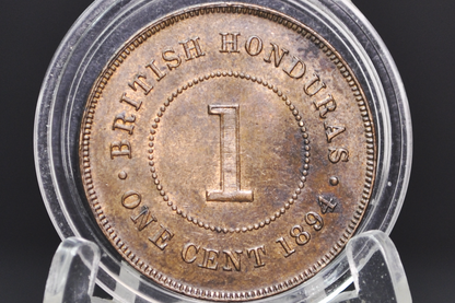 Rare 1894 Honduras 1 Cent - Uncirculated - British Honduras Coin Queen Victoria - Only 50K Made! Very Rare!!!