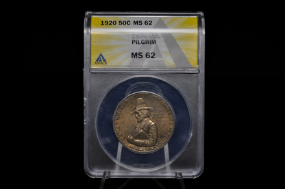Authentic 1920 Pilgrim Tercentenary Silver Commemorative Half Dollar - XF-BU (Uncirculated) - Pilgrim Half Dollar Commemorative 1920